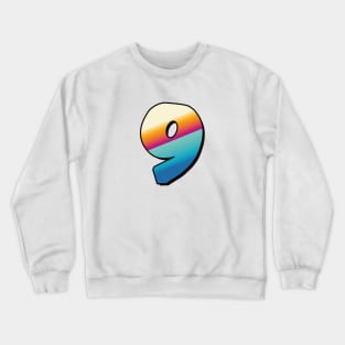 Number 9, Nine - beach colors Crewneck Sweatshirt